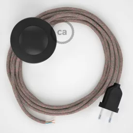   Creative Cables kapcsoló Bekötési talapzat, RD61 Ancient rózsaszín gyémánt pamut és natúr vászon CABPTORD61