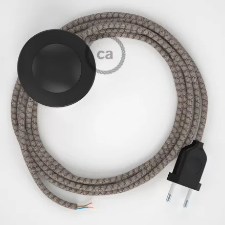 Creative Cables kapcsoló Bekötési talapzat, RD63 Bark Diamond pamut és természetes vászon 3 CABPTORD63