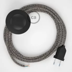   Creative Cables kapcsoló Bekötési talapzat, RD64 antracit gyémánt pamut és natúr vászon 3 CABPTORD64