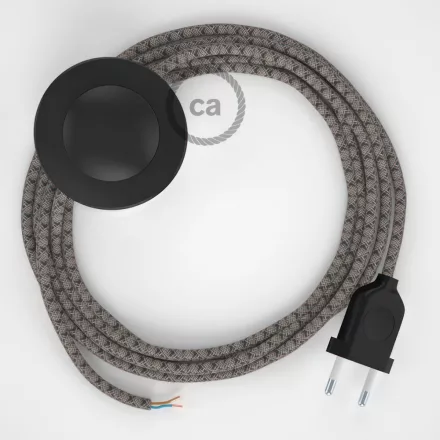 Creative Cables kapcsoló Bekötési talapzat, RD64 antracit gyémánt pamut és natúr vászon 3 CABPTORD64