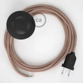   Creative Cables kapcsoló Bekötési talapzat, RD71 Ancient rózsaszín cikcakk pamut és natúr vászon CABPTORD71