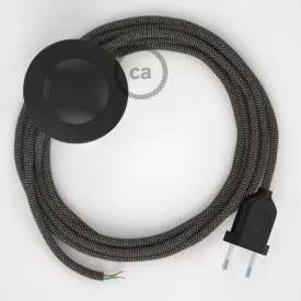   Creative Cables kapcsoló Bekötési talapzat, RD74 antracit cikcakk pamut és natúr vászon 3 CABPTORD74