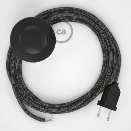 Creative Cables kapcsoló Bekötési talapzat, RD74 antracit cikcakk pamut és natúr vászon 3 CABPTORD74
