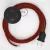 Creative Cables kapcsoló Bekötési talapzat, RL09 Csillogó piros műselyem 3 m. Válassza ki CABPTORL09