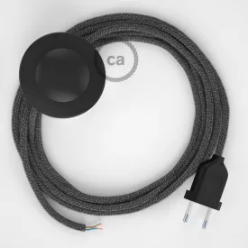   Creative Cables kapcsoló Bekötési talapzat, RS81 fekete pamut és natúr vászon 3 m. CABPTORS81