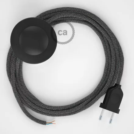 Creative Cables kapcsoló Bekötési talapzat, RS81 fekete pamut és natúr vászon 3 m. CABPTORS81