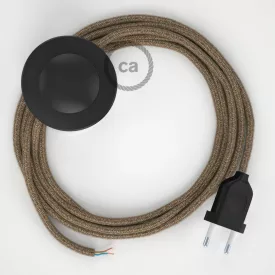   Creative Cables kapcsoló Bekötési talapzat, RS82 barna pamut és natúr vászon 3 m. CABPTORS82