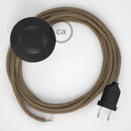 Creative Cables kapcsoló Bekötési talapzat, RS82 barna pamut és natúr vászon 3 m. CABPTORS82