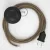 Creative Cables kapcsoló Bekötési talapzat, RS82 barna pamut és natúr vászon 3 m. CABPTORS82