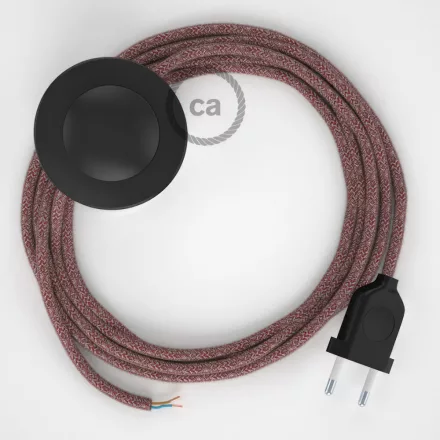 Creative Cables kapcsoló Bekötési talapzat, RS83 piros pamut és natúr vászon 3 m. CABPTORS83