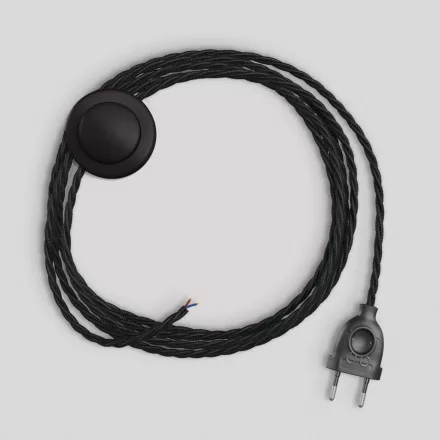 Creative Cables lámpakábel Kábelezés fekete fonott kábellel 3 m CABPTOTC04