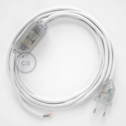 Creative Cables kapcsoló Lámpa huzalozás, RM01 Fehér Rayon 1,80 m. Válassza ki a CABTTO053