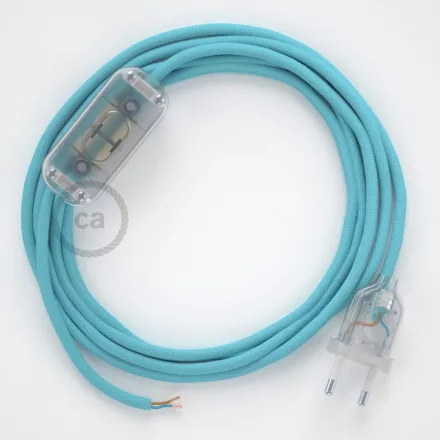 Creative Cables kapcsoló Lámpa bekötése, RM17 Baby Blue Rayon 1,80 m. Válassza ki CABTTO059