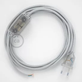   Creative Cables kapcsoló Lámpa huzalozás, RM02 Ezüst Rayon 1,80 m. Válassza ki a CABTTO069
