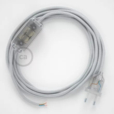 Creative Cables kapcsoló Lámpa huzalozás, RM02 Ezüst Rayon 1,80 m. Válassza ki a CABTTO069