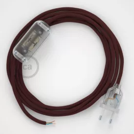   Creative Cables kapcsoló Lámpa huzalozás, RM19 Burgundy Rayon 1,80 m. Válassza ki a CABTTO073