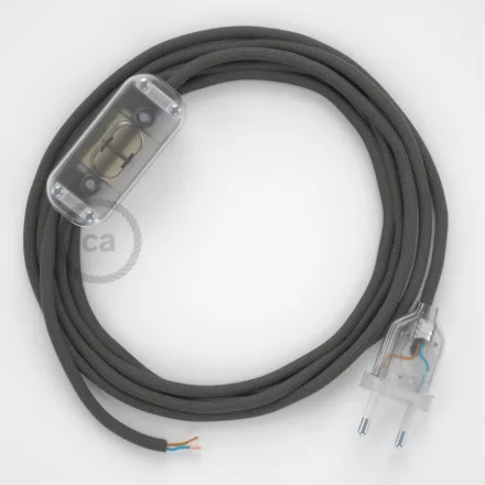 Creative Cables kapcsoló Lámpa huzalozás, RM03 Szürke Rayon 1,80 m. Válassza ki a CABTTO074