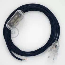   Creative Cables kapcsoló Lámpa huzalozás, RM20 Dark Blue Rayon 1,80 m. Válassza ki CABTTO075
