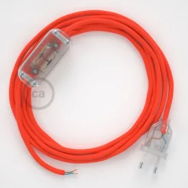   Creative Cables kapcsoló Lámpa huzalozás, RF15 Neon Orange Rayon 1,80 m. Válassza ki CABTTO080