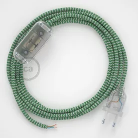   Creative Cables kapcsoló Lámpa huzalozás, RZ06 Green ZigZag Rayon 1,80 m. Válassza ki CABTTO102