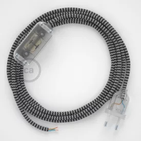   Creative Cables kapcsoló Lámpa vezetékezés, RZ04 Fekete ZigZag Rayon 1,80 m. Válassza ki CABTTO112