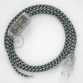   Creative Cables kapcsoló Lámpa huzalozás, RP04 fehér-fekete kéttónusú műselyem 1,80 m. Válassza ki CABTTO212