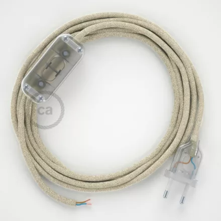 Creative Cables kapcsoló Lámpa huzalozás, RN01 semleges természetes len 1,80 m. Válassza ki CABTTO401