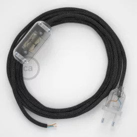   Creative Cables kapcsoló Lámpa huzalozás, RN03 Antracit Natural Linen 1,80 m. Válassza ki CABTTO403