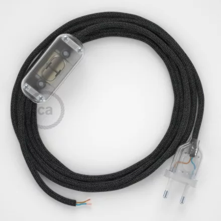 Creative Cables kapcsoló Lámpa huzalozás, RN03 Antracit Natural Linen 1,80 m. Válassza ki CABTTO403