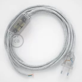   Creative Cables kapcsoló Lámpa huzalozás, RL01 Sparkly White Rayon 1,80 m. Válassza ki CABTTO452 fehér