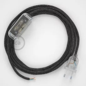   Creative Cables kapcsoló Lámpa huzalozás, RL03 Sparkly Grey Rayon 1,80 m. Válassza ki CABTTO455