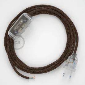   Creative Cables kapcsoló Lámpa huzalozás, RL13 Sparkly Brown Rayon 1,80 m. Válassza ki CABTTO456