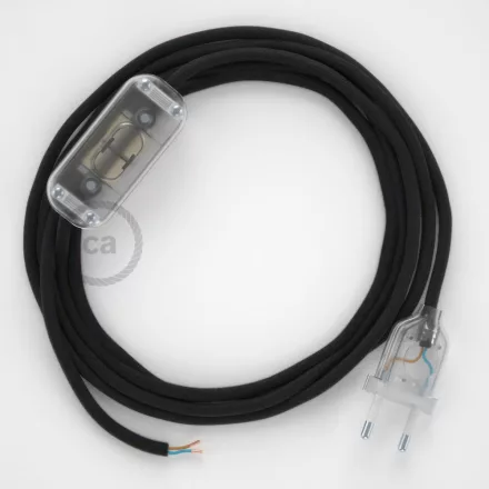 Creative Cables kapcsoló Lámpa huzalozás, RC04 Fekete Pamut 1,80 m. Válassza ki a CABTTORC04