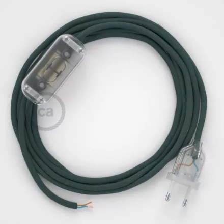 Creative Cables kapcsoló Lámpa bekötése, RC30 Kőszürke pamut 1,80 m. Válassza ki a CABTTORC30