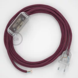   Creative Cables kapcsoló Lámpa huzalozás, RC32 Burgundy pamut 1,80 m. Válassza ki a CABTTORC32