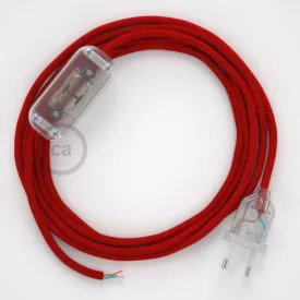   Creative Cables kapcsoló Lámpa bekötése, RC35 Tűzpiros pamut 1,80 m. Válassza ki a CABTTORC35