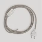 Creative Cables textil lámpakábel Lámpa vezetéke galambszürke pamut kábellel, 1,80 m CABTTORC43