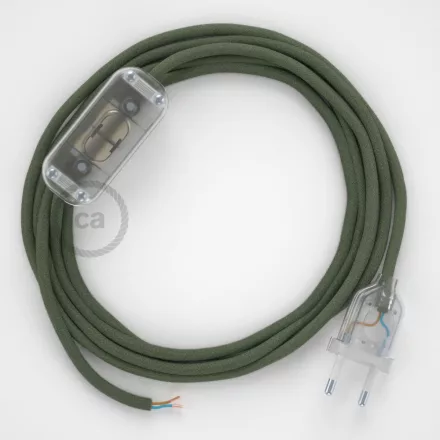 Creative Cables kapcsoló Lámpa bekötése, RC63 zöld szürke pamut 1,80 m. Válassza ki CABTTORC63