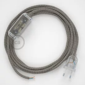   Creative Cables textil lámpakábel Lámpa vezetékek, RD62 Thyme Green gyémánt pamut és natúr vászon CABTTORD62