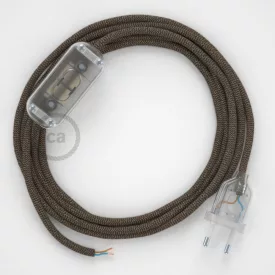   Creative Cables kapcsoló Lámpa huzalozás, RD73 Bark ZigZag pamut és természetes vászon 1,80 CABTTORD73