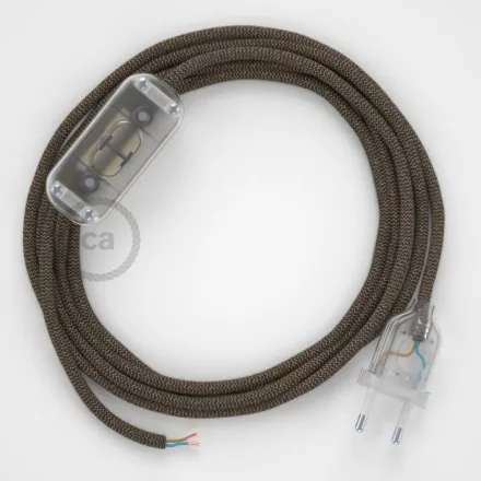 Creative Cables kapcsoló Lámpa huzalozás, RD73 Bark ZigZag pamut és természetes vászon 1,80 CABTTORD73