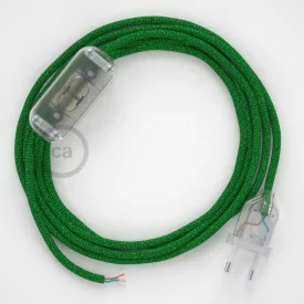   Creative Cables kapcsoló Lámpa huzalozás, RL06 Sparkly Green Rayon 1,80 m. Válassza ki CABTTORL06