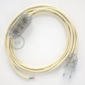   Creative Cables kapcsoló Lámpa huzalozás, RM00 Ivory Rayon 1,80 m. Válassza ki a CABTTORM00