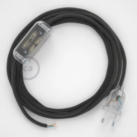 Creative Cables kapcsoló Lámpa huzalozás, RM26 sötétszürke műselyem 1,80 m. Válassza ki a CABTTORM26