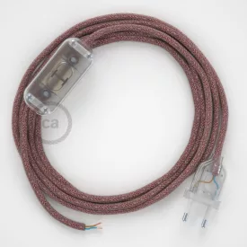   Creative Cables kapcsoló Lámpa huzalozás, RS83 Red Cotton és Natural Linen 1,80 m. CABTTORS83