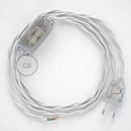 Creative Cables kapcsoló Lámpa huzalozás, TC01 Fehér Pamut 1,80 m. Válassza ki a CABTTOTC01