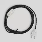 Creative Cables lámpakábel Lámpa vezetékezése fekete fonott kábellel 1,80 m CABTTOTC04