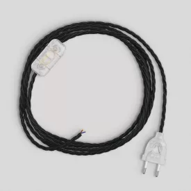   Creative Cables lámpakábel Lámpa vezetékezése fekete fonott kábellel 1,80 m CABTTOTC04