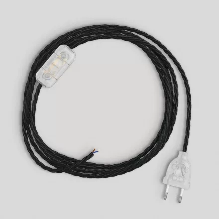 Creative Cables lámpakábel Lámpa vezetékezése fekete fonott kábellel 1,80 m CABTTOTC04