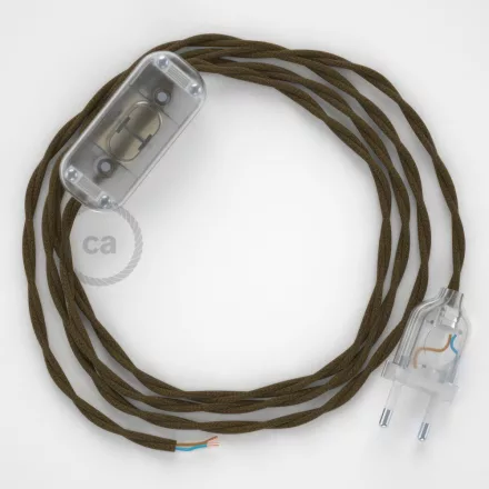Creative Cables kapcsoló Lámpa huzalozás, TC13 Barna Pamut 1,80 m. Válassza ki a CABTTOTC13